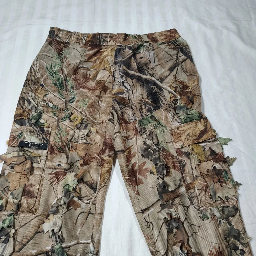 Realtree Pro-Series Ghillie Pants Mens Medium Camo Brown Leafy 3D Hunting AP221